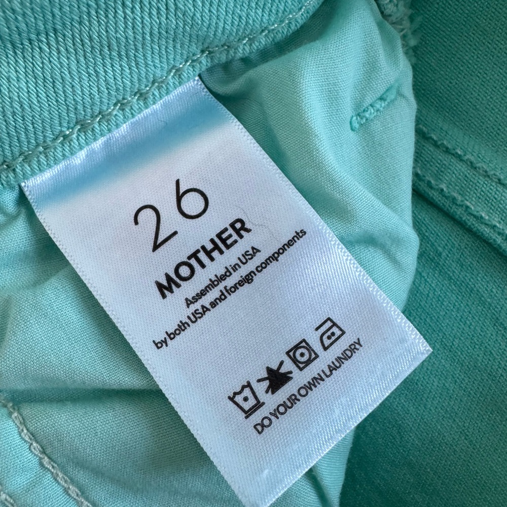 MOTHER Women's Ankle Crop Jeans in Mint Green - Picture 3 of 4